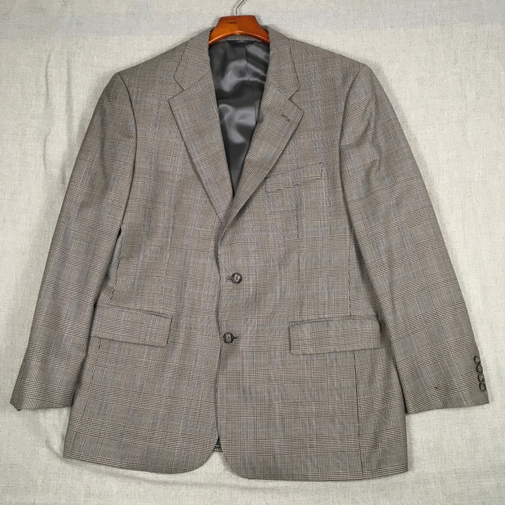 Brooks Brothers 346 Men's Blazer Suit Jacket Wool Cashmere Plaid Size 43R - Picture 2 of 12